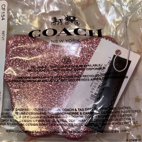 Pink Glitter Butterfly Compact Mirror - Women Accessories - Picture 3 of 5